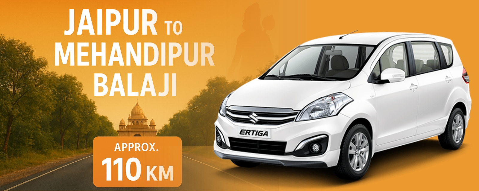 Jaipur to Mehandipur Balaji Distance