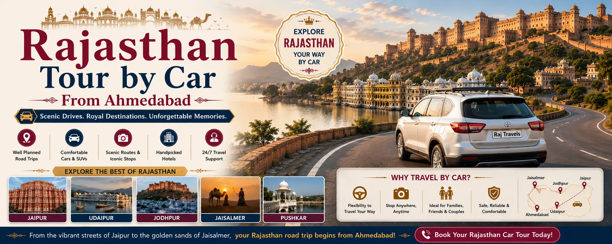 Rajasthan Tour by Car From Ahmedabad