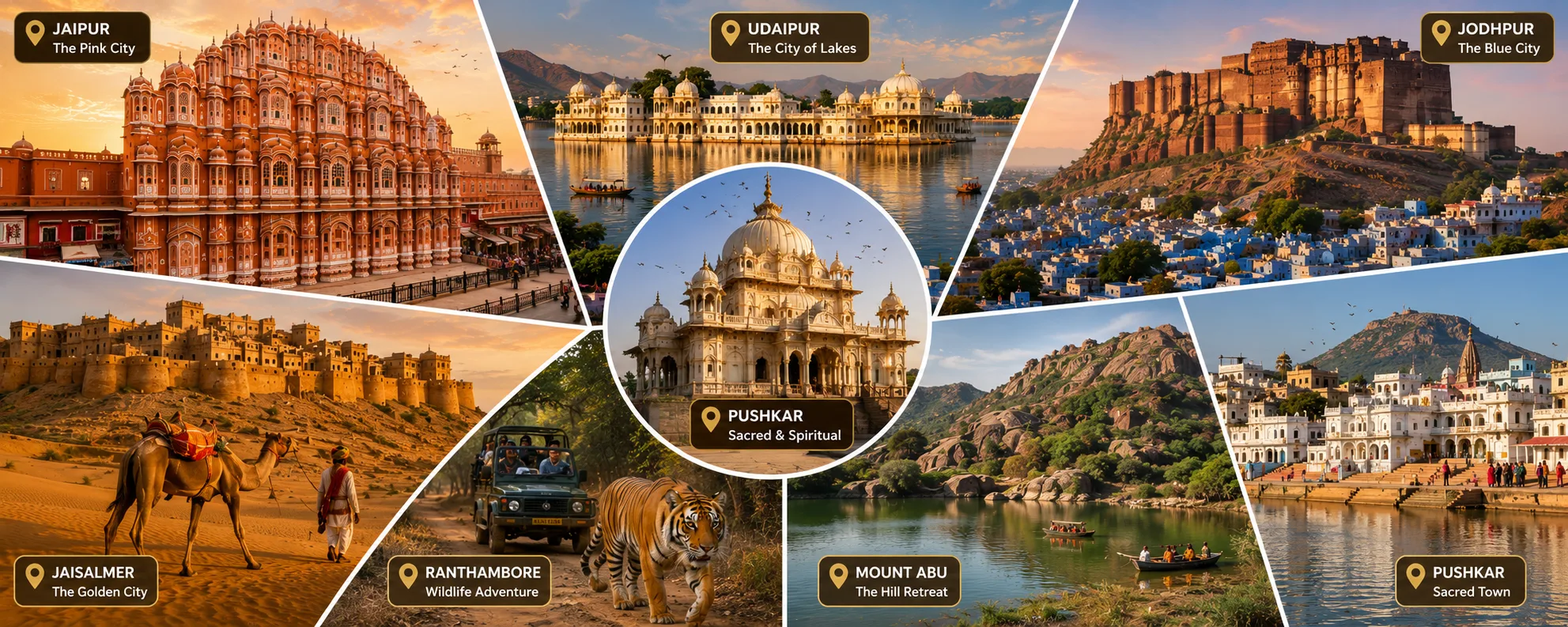 Rajasthan Tour Package Route Map from Delhi