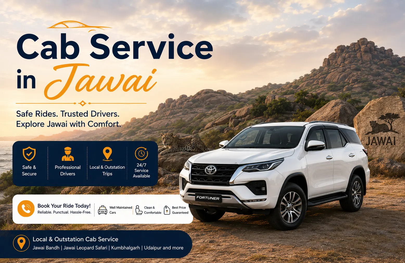 Cab service in Jawai for leopard safari