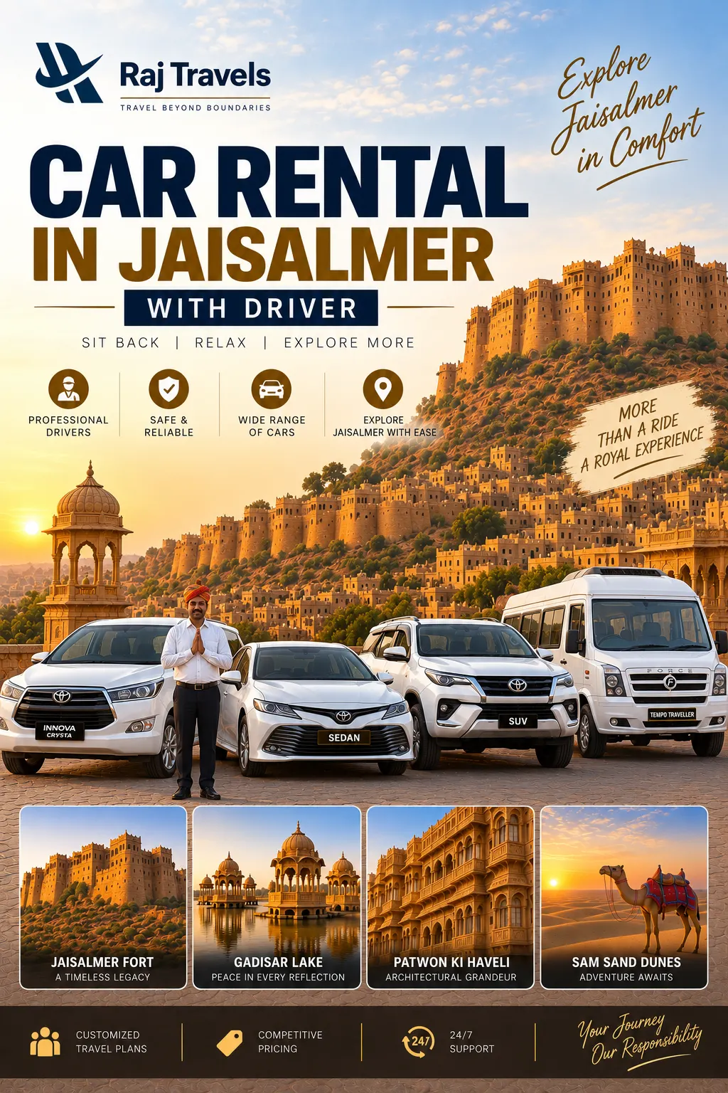 Car Rental in Jaisalmer with Driver