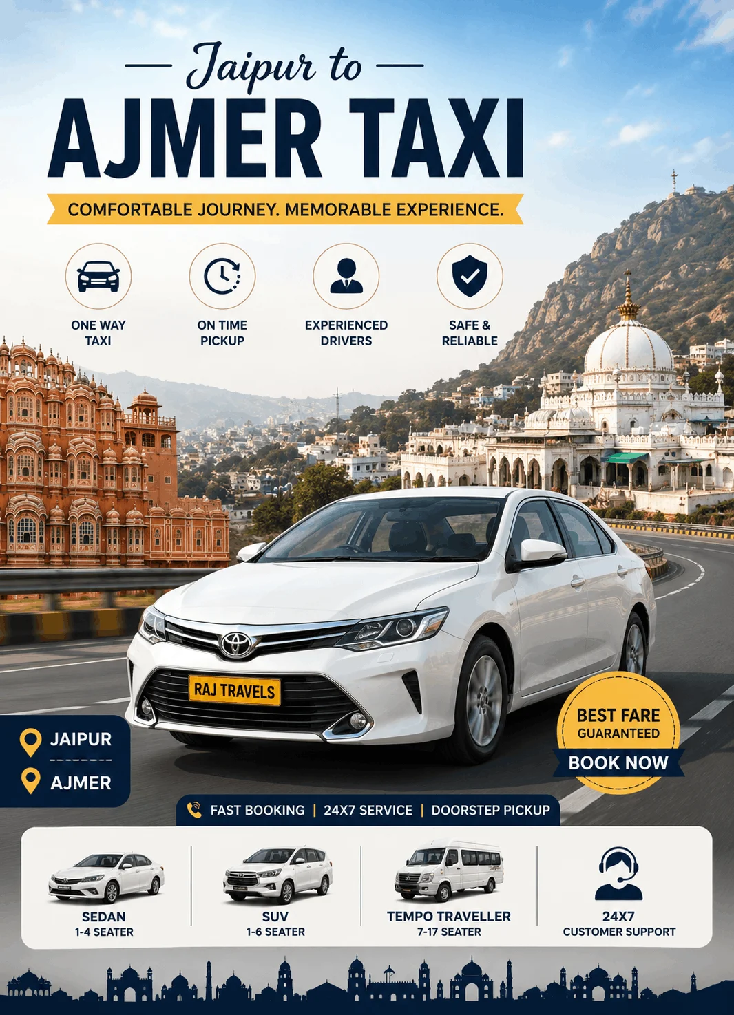Jaipur to Ajmer Taxi