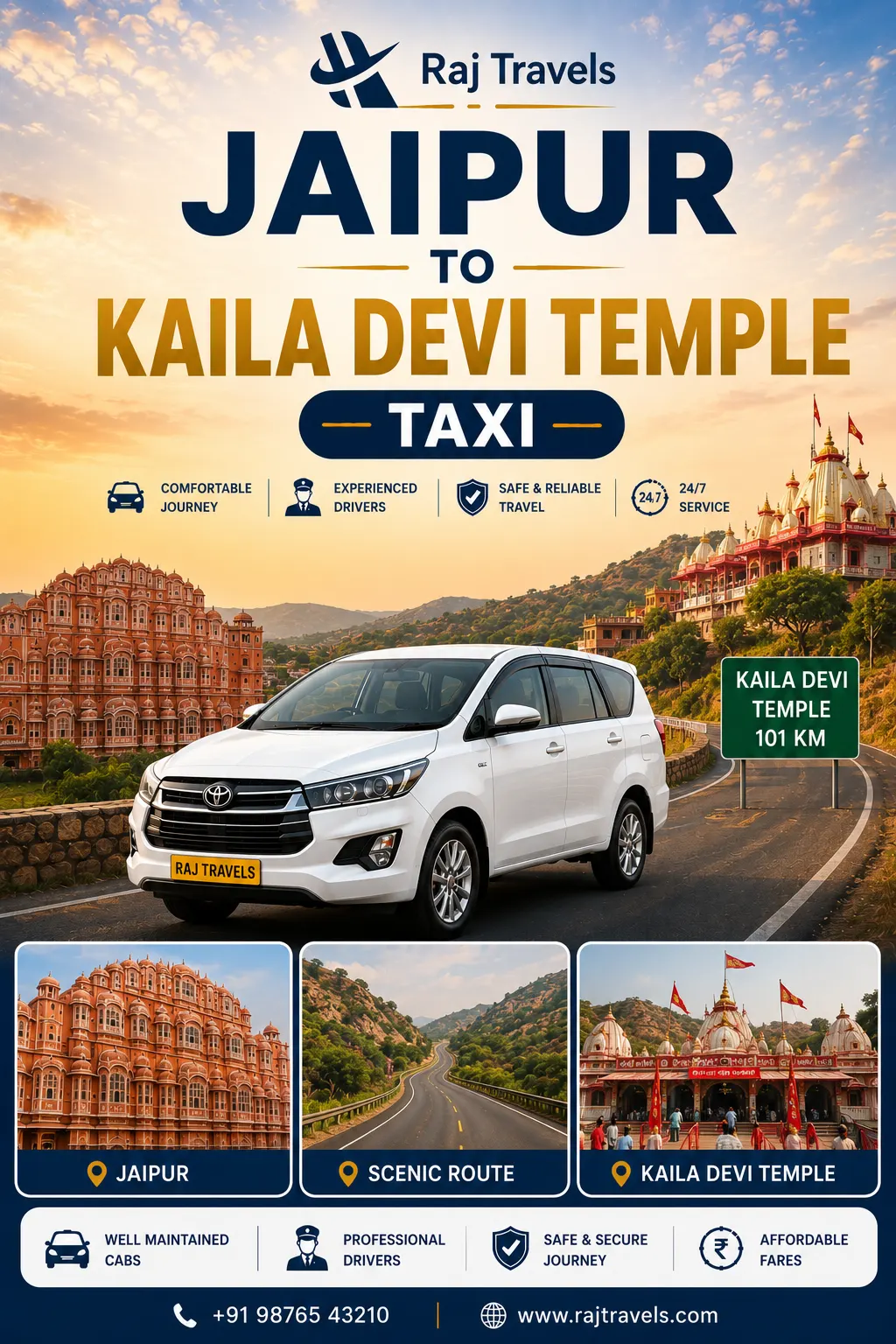 Jaipur to Kaila Devi Temple Taxi