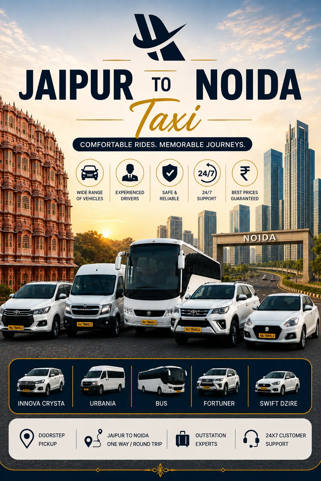 Jaipur to Noida Taxi