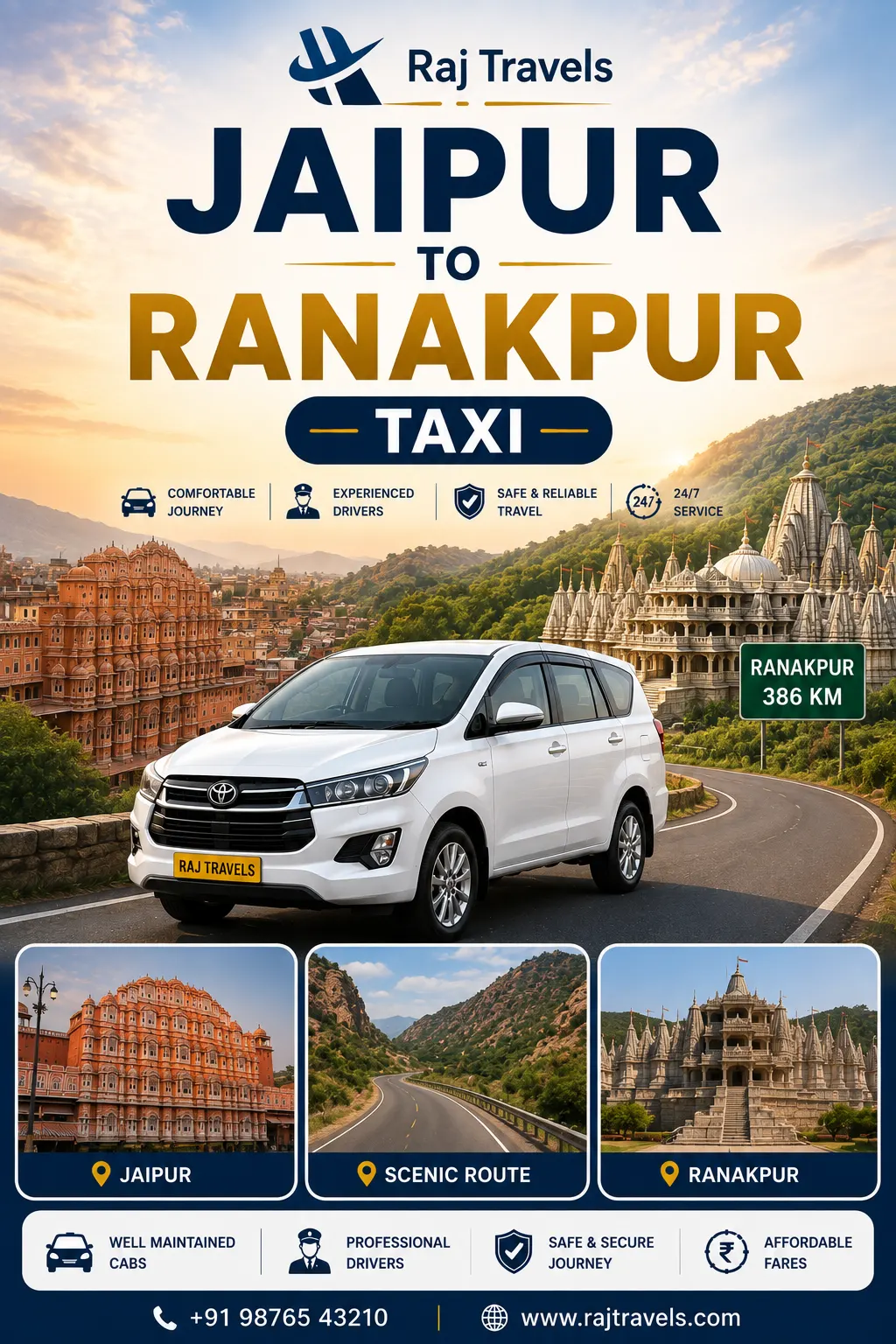 Jaipur to Ranakpur Taxi