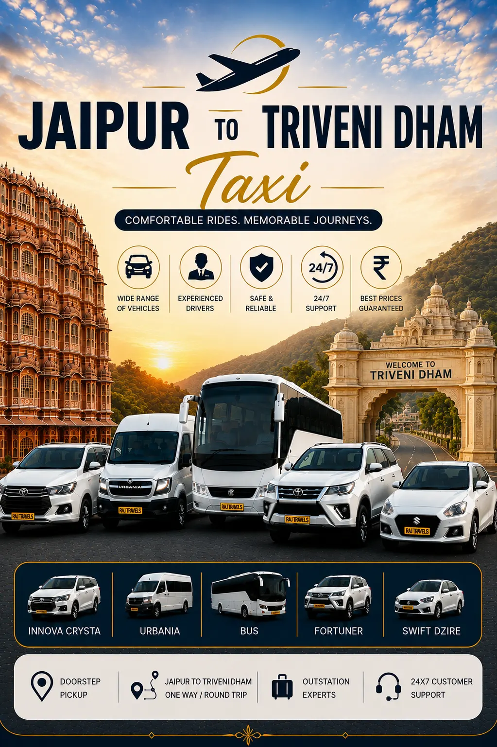 Jaipur to Triveni Dham Taxi