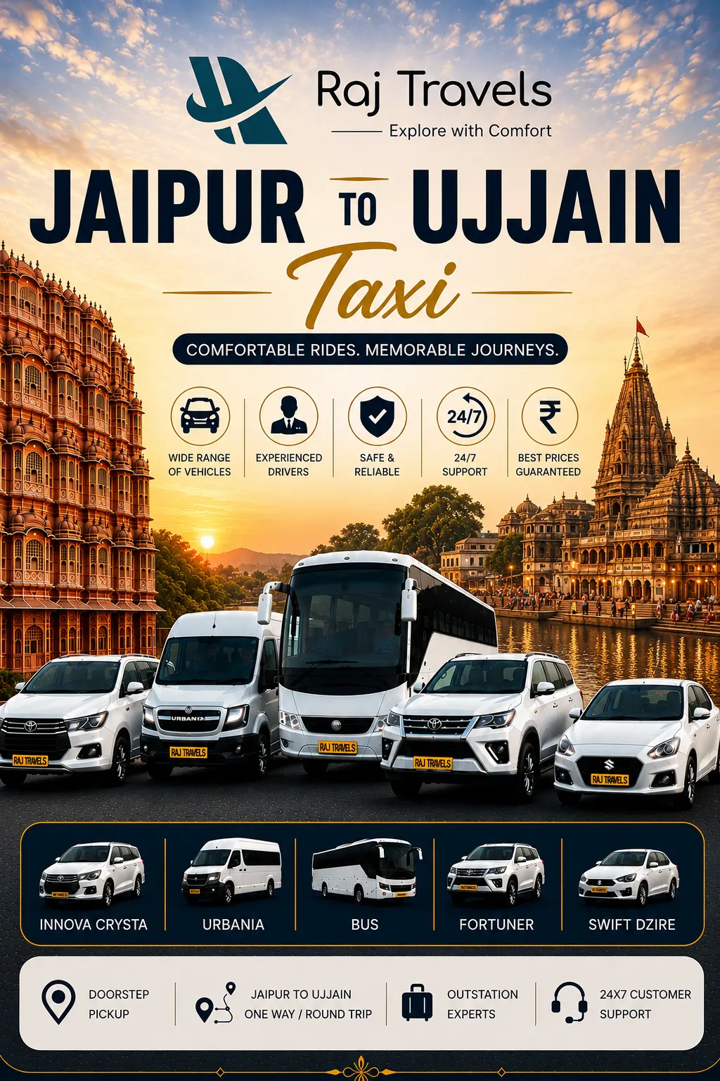Jaipur to Ujjain Taxi