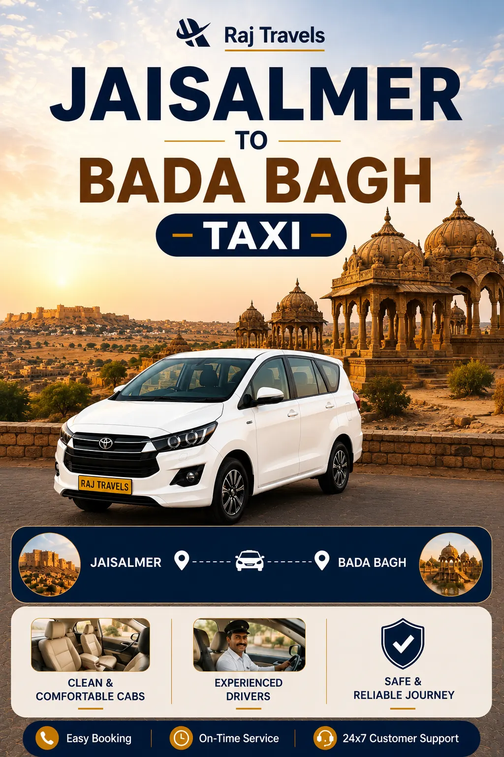 Jaisalmer to Bada Bagh Taxi