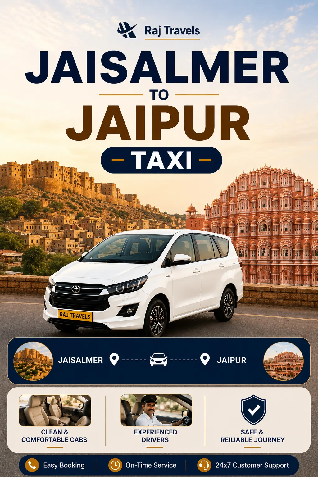 Jaisalmer to Jaipur Taxi