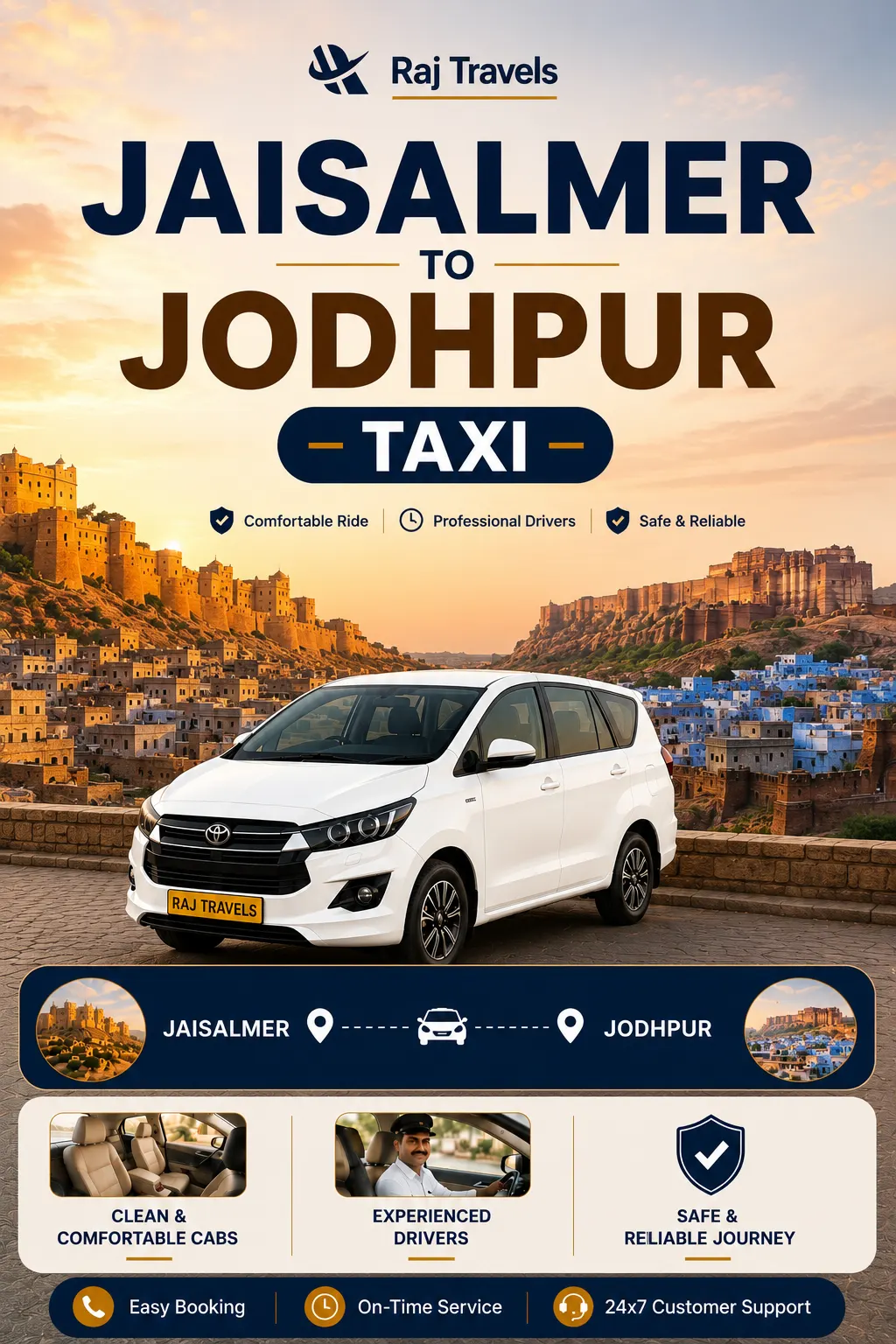 Jaisalmer to Jodhpur Taxi