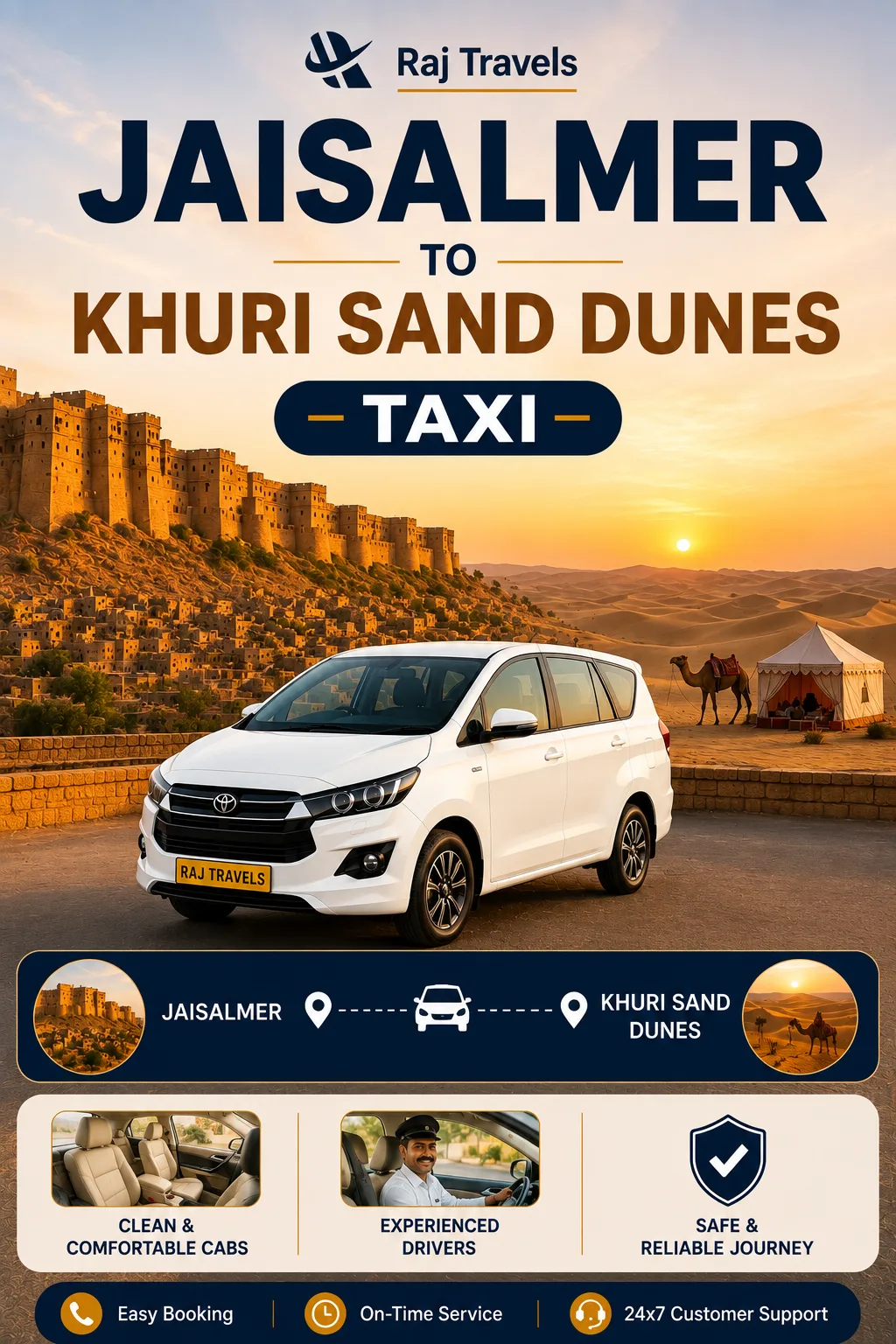 Jaisalmer to Khuri Sand Dunes Taxi