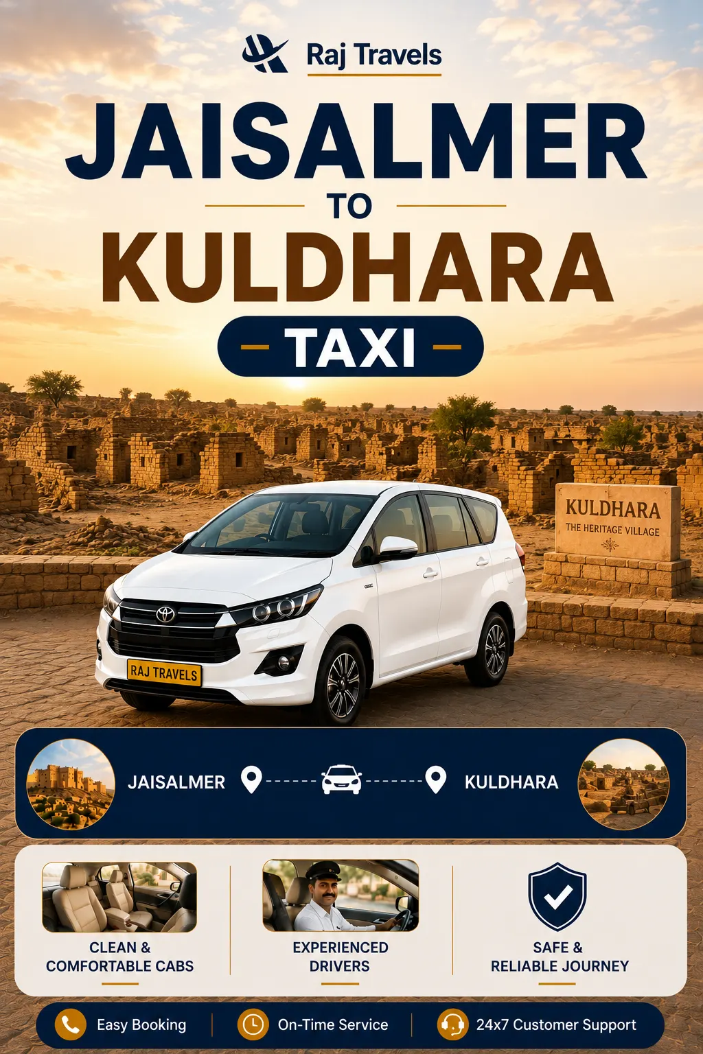 Jaisalmer to Kuldhara Taxi