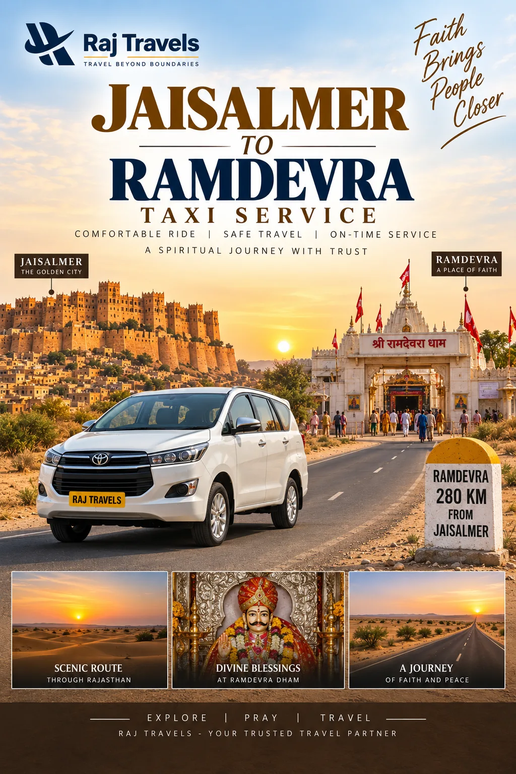 Jaisalmer to Ramdevra Taxi