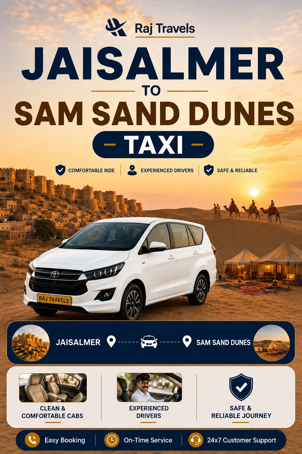 Jaisalmer to Sam Sand Dunes Taxi