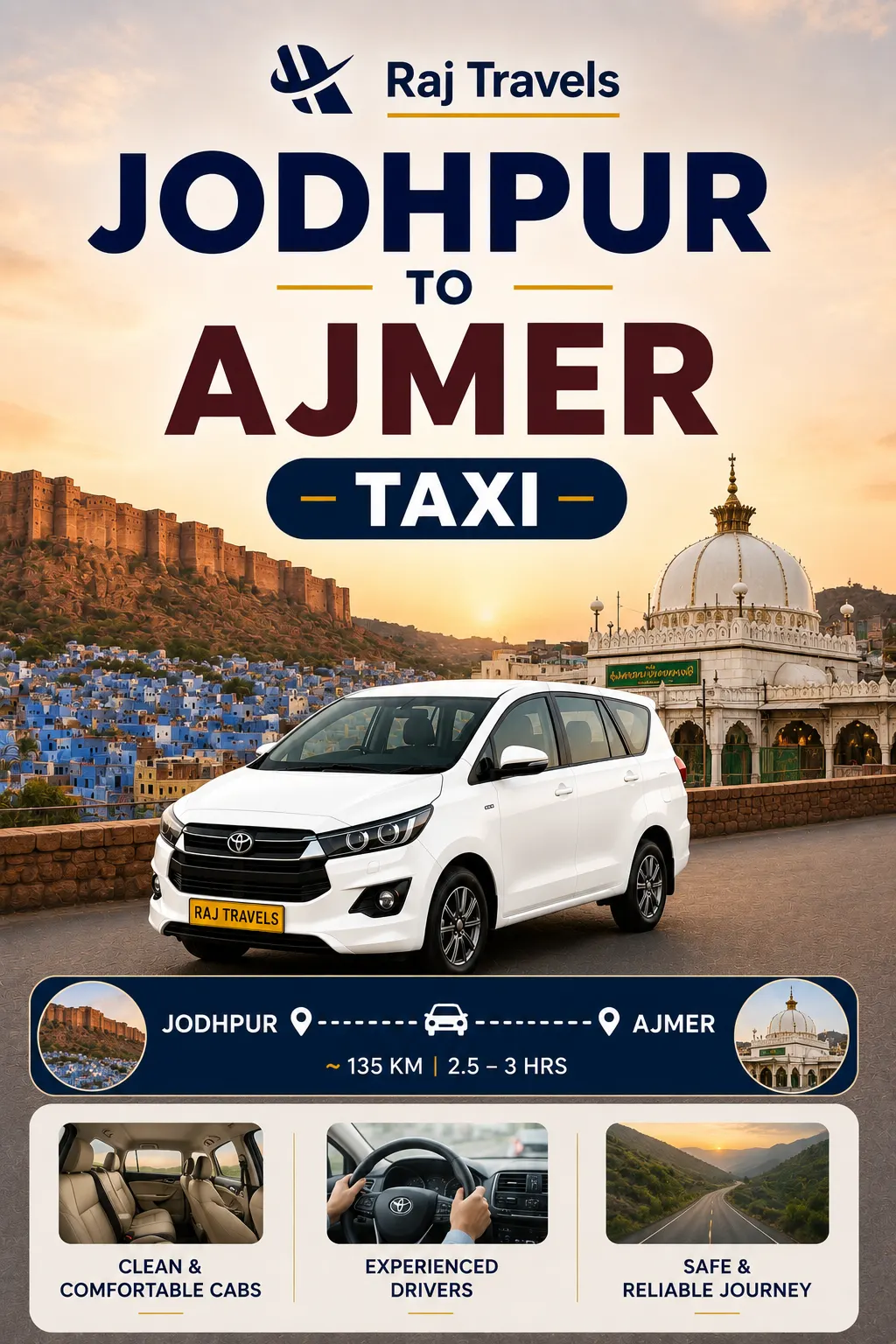 Jodhpur to Ajmer Taxi