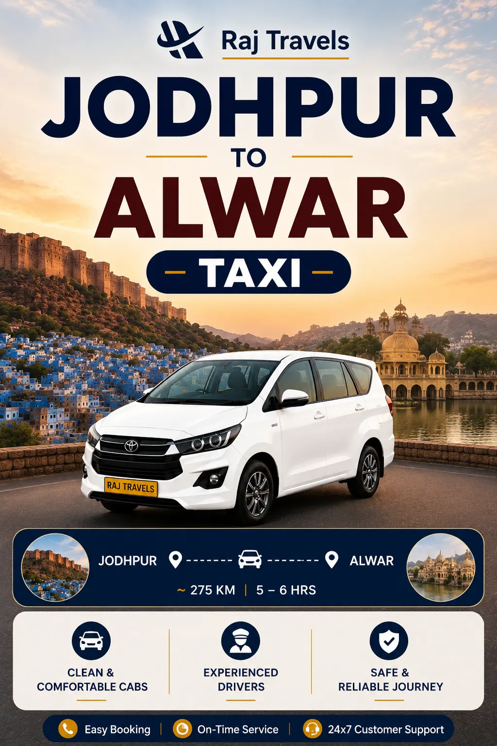 Jodhpur to Alwar Taxi
