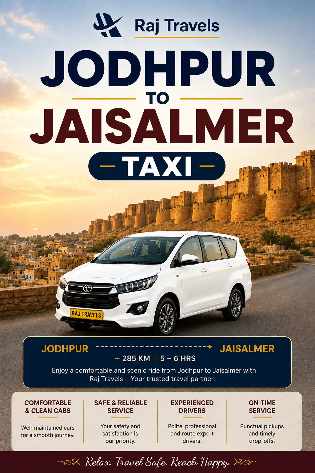 Jodhpur to Jaisalmer Taxi