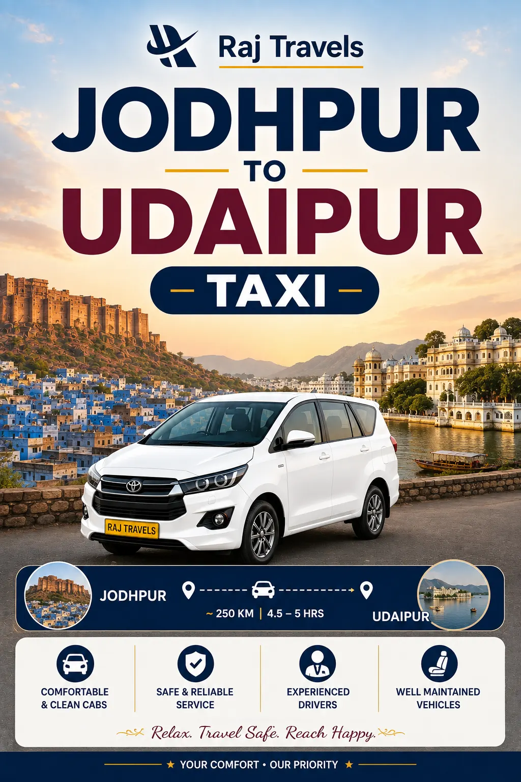Jodhpur to Udaipur Taxi