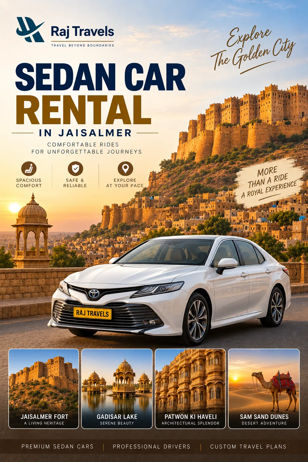 Sedan Car Rental in Jaisalmer