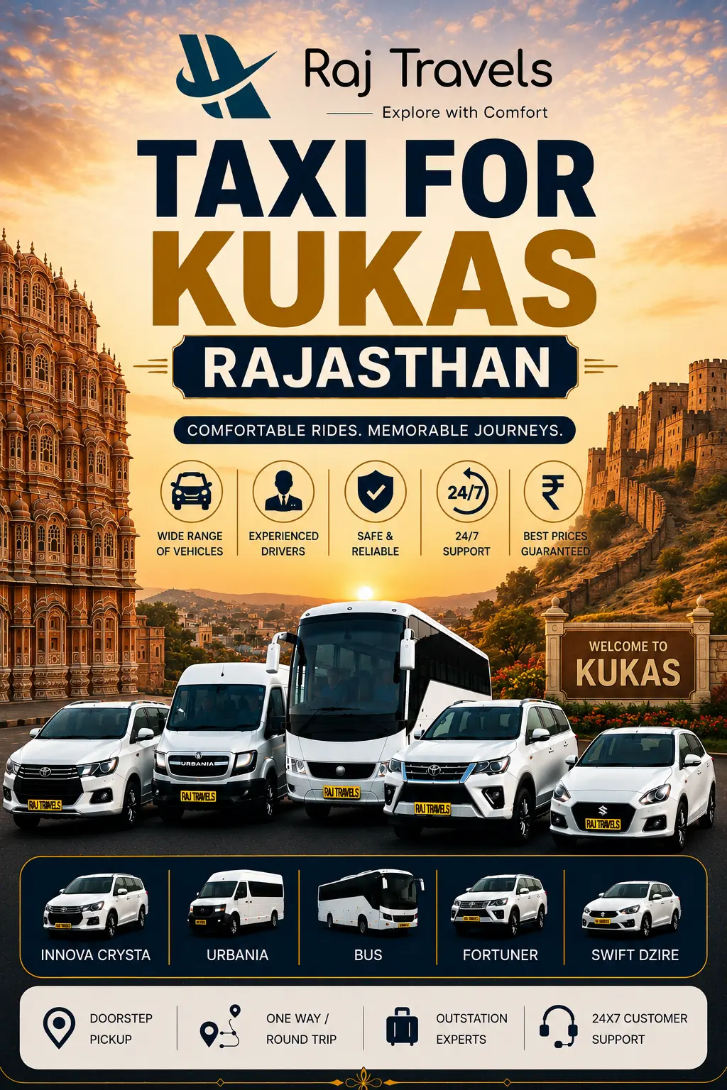 Taxi for Kukas Rajasthan