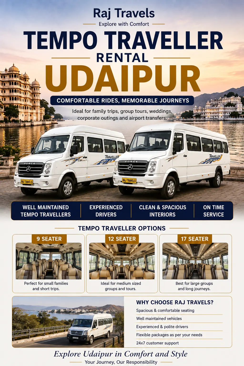 Tempo Traveller Rental in Udaipur