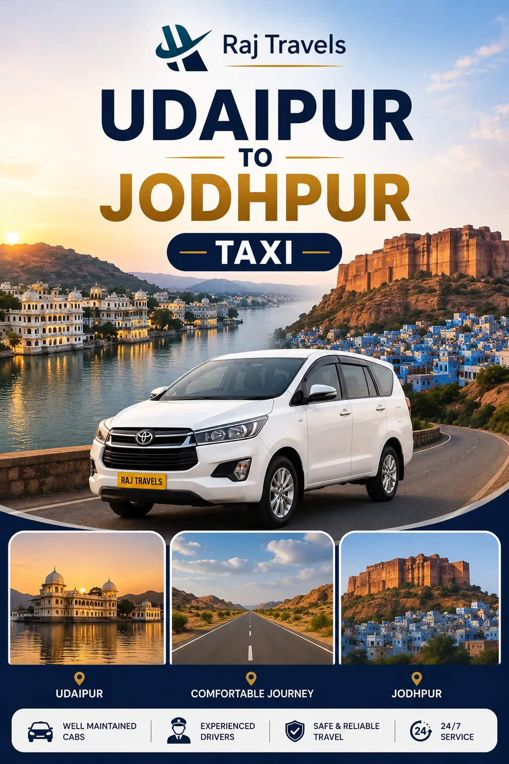 Udaipur to Jodhpur Taxi