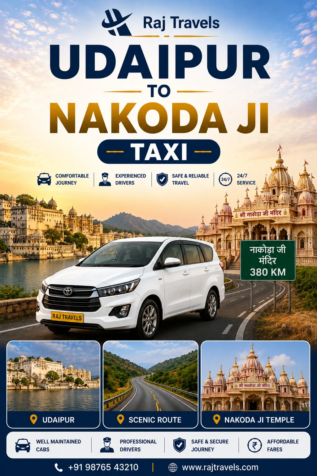 Udaipur to Nakoda Ji Taxi